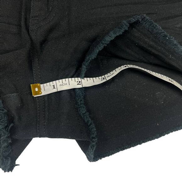 Refuge Jean Shorts Black Denim Double Button Cutoff Short Women 6 Casual Stretch - Picture 6 of 8